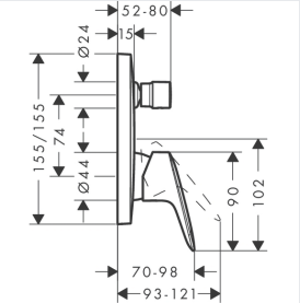 Смеситель для ванны Hansgrohe Logis 71405000 в Красноярске 1