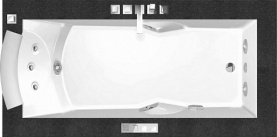 Ванна 180х90см SX со смес, дезинф. и подсветкой бел/хром/венге JACUZZI 9F43-344A в Красноярске 0