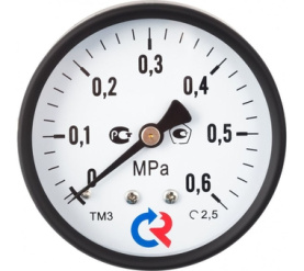 Манометр 63 мм, ТМ-310Т.00(0-0,6МРа)G14.150С.2,5, ТИП - ТМ-310Т, G1/4 (сзади), 0-0,6 РОСМА 00000008921 в Красноярске 0