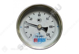 Термометр биметаллический Метер ТБ63 120C Дк 63 L=80 в Красноярске 0