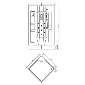 Душевая кабина Asanas AS-2021 с парогенератором 90x90x218 в Красноярске 1