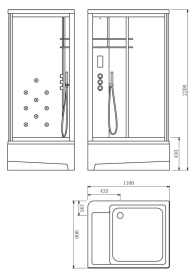 Душевая кабина Asanas AS-2304 правая 110x90x220 в Красноярске 1