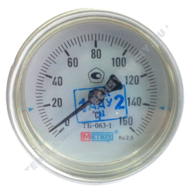 Термометр биметаллический Метер ТБ63 160C Д63 L=40 в Красноярске 1