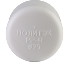 Заглушка для полипропиленовых труб под сварку (цвет белый) Политэк d=25 9000001025 в Красноярске 2