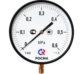 Манометр 63 мм, ТМ-310Т.00(0-1МРа)G14.150С.2,5, ТИП - ТМ-310Т, G1/4 (сзади), 0-1МРа, РОСМА 00000008922 в Красноярске 1