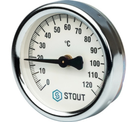 Термометр биметаллический накладной с пружиной. Корпус Dn 63 мм STOUT SIM-0004-630015 в Красноярске 0