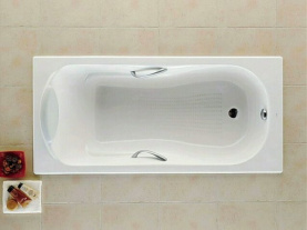 Ванна чугунная Roca Haiti 150x80 модель с отверстиями под ручки, 23325000R в Красноярске 3