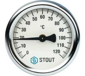 Термометр биметаллический накладной с пружиной. Корпус Dn 63 мм STOUT SIM-0004-630015 в Красноярске 1